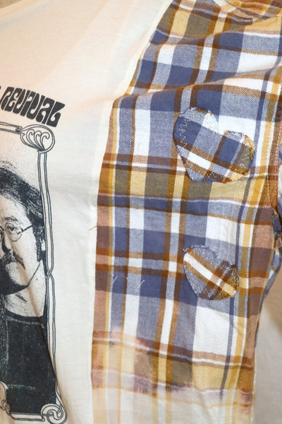 Vintage CCR Flannel/Tee Pullover-Cream