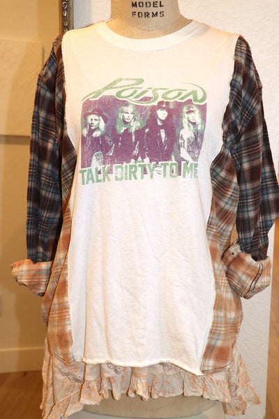 Vintage Poison Flannel/Tee Pullover