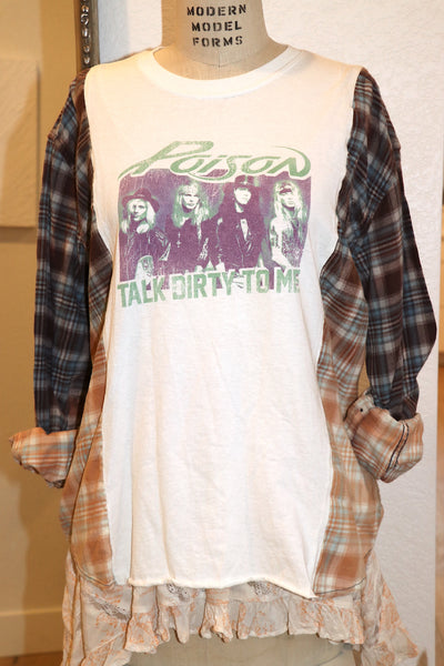 Vintage Poison Flannel/Tee Pullover