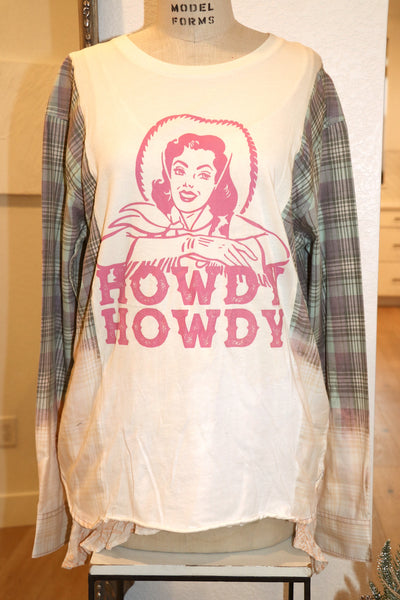Vintage Howdy Howdy Flannel/Tee Pullover