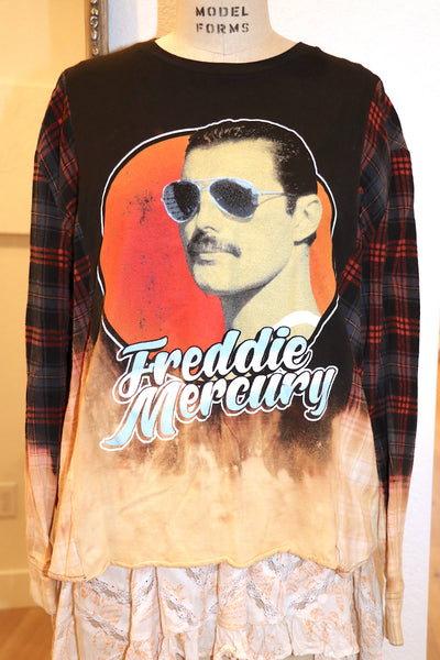 Vintage Freddie Mercury Flannel/Tee Pullover