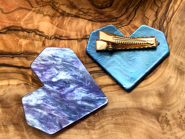 Acrylic Heart Hair Barrette