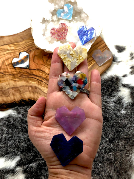 Acrylic Heart Hair Barrette