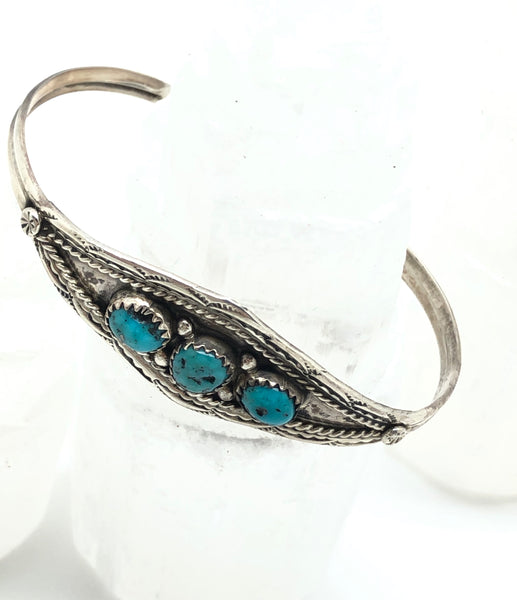 Sterling Silver + Stone Cuff