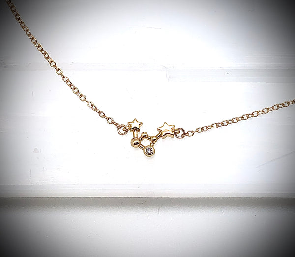 Tiny Zodiac Constellation Charm Necklace.