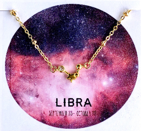 Tiny Zodiac Constellation Charm Necklace.