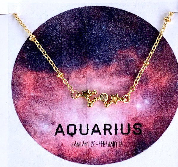 Tiny Zodiac Constellation Charm Necklace.
