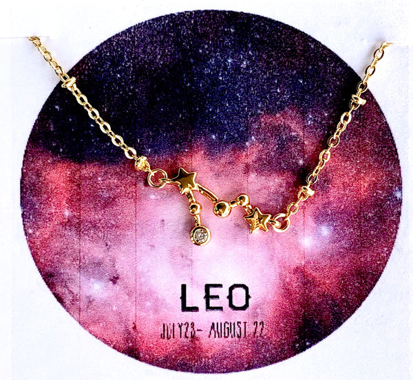 Tiny Zodiac Constellation Charm Necklace.