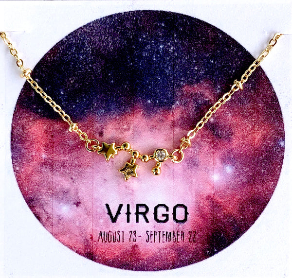 Tiny Zodiac Constellation Charm Necklace.
