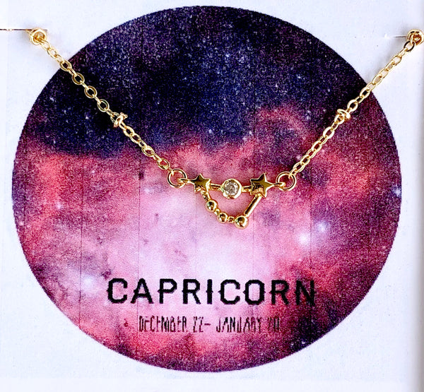 Tiny Zodiac Constellation Charm Necklace.