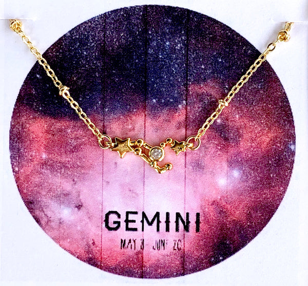 Tiny Zodiac Constellation Charm Necklace.